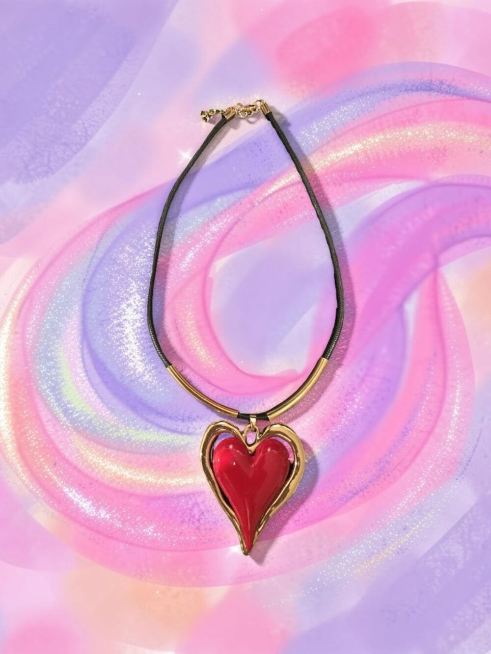 Red large heart Necklace